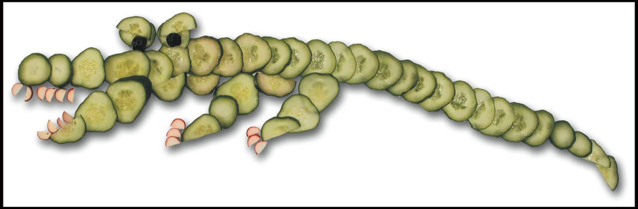 Incluso un cocodrilo podría invadir tu mesa en forma de unos saludables pepinos.