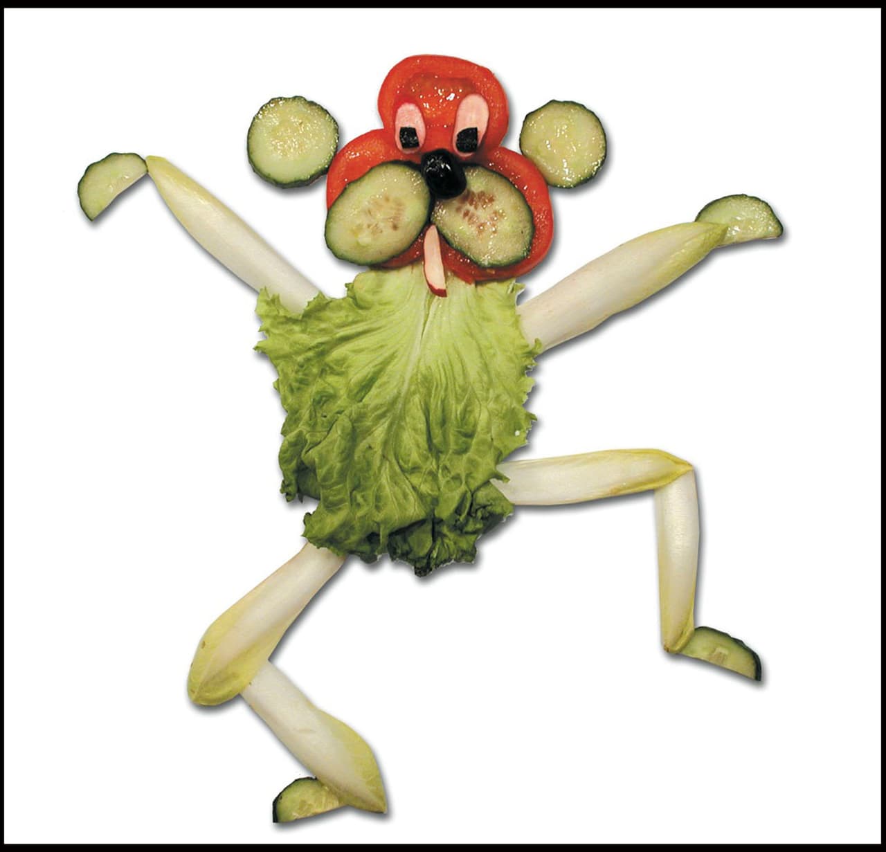 Un artista muy saludable ha creado las figuras más divertidas con lechugas y verduras.