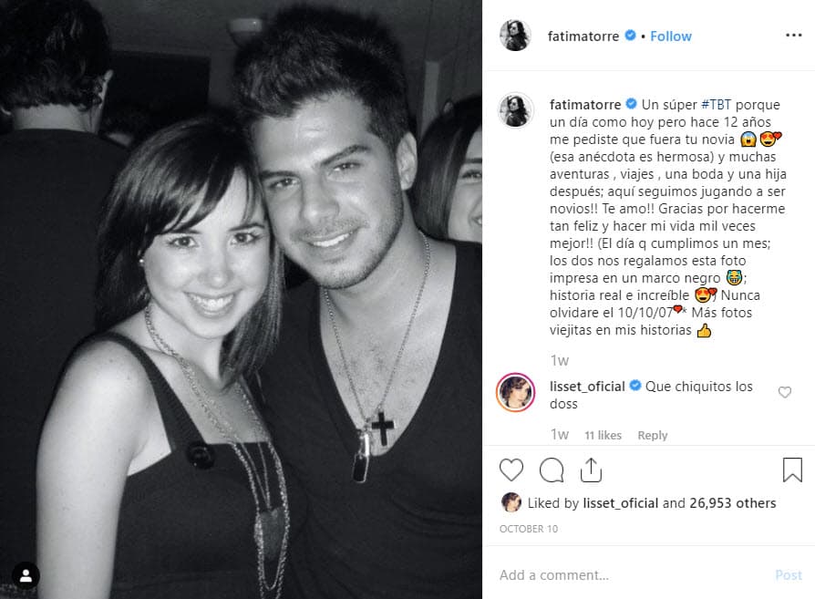 La noticia del nuevo embarazo la dan a pocos días de haber celebrado un aniversario más junto a su esposo, ya que el pasado 10 de octubre Fátima y Héctor festejaron 12 años de relación.
<br>