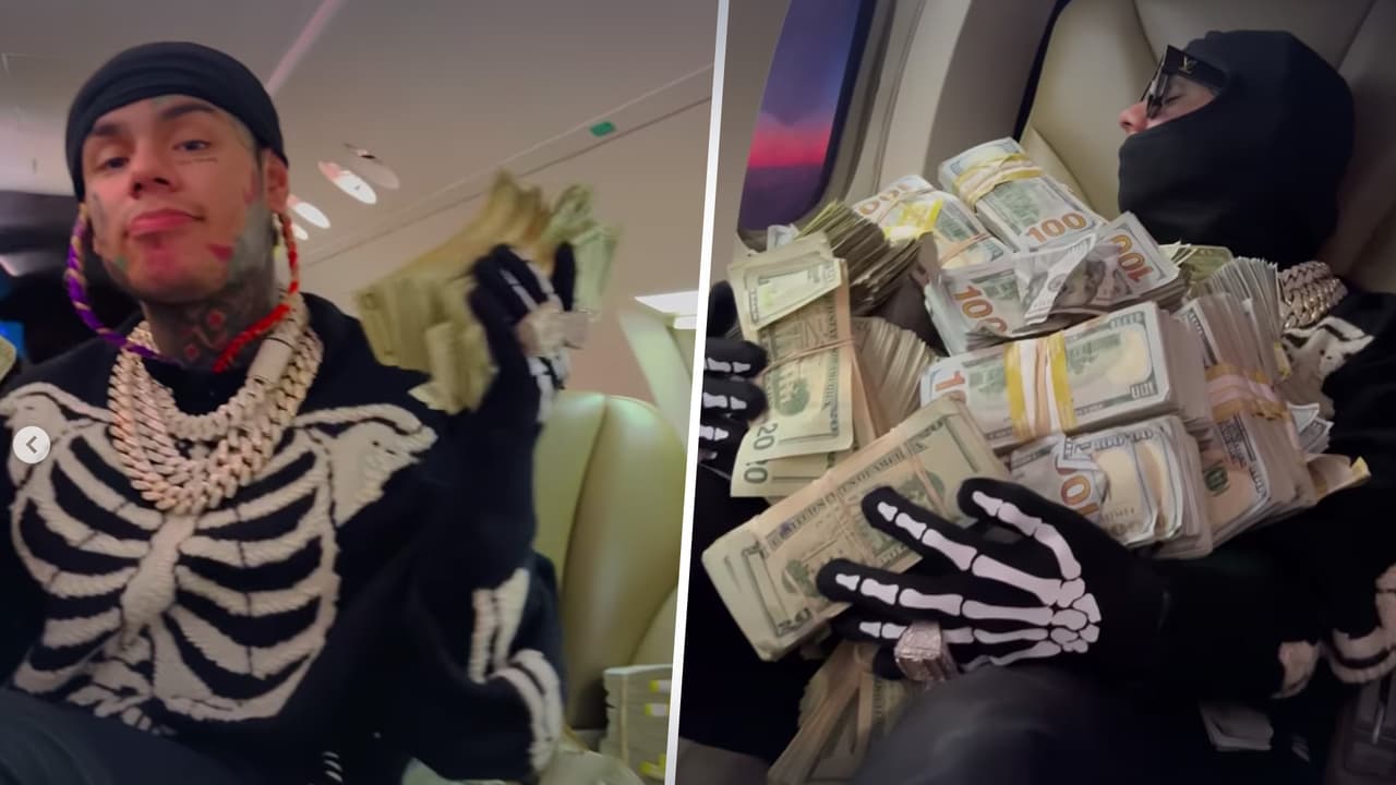 Rapero 6ix9ine llega abrazando un millón de dólares en efectivo a NJ y dice dónde estará 