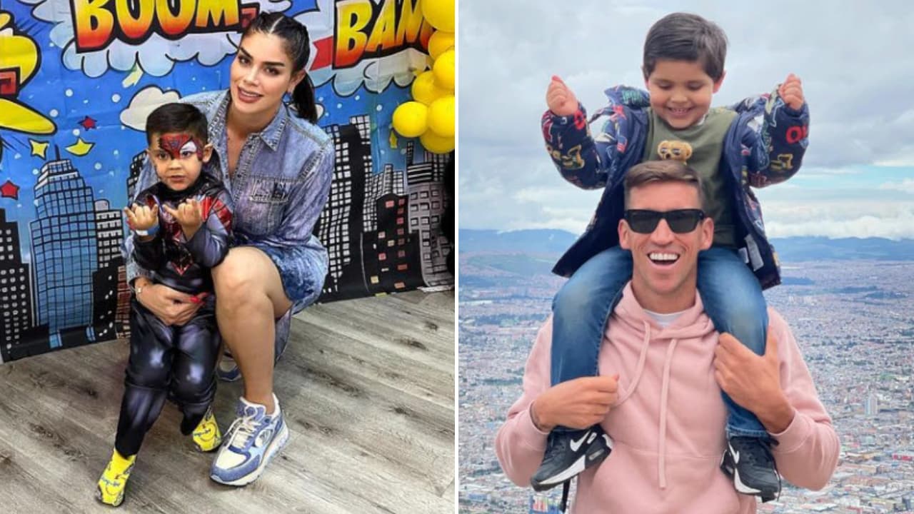 Paola Salcedo, Nico Vikonis y su hijo Luka.