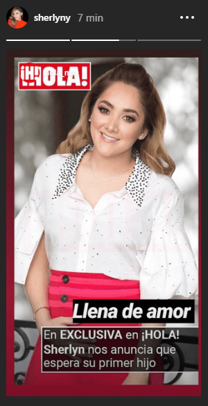 En una de ellas aparece posando con la mano en su vientre para la portada de la revista y la leyenda “Llena de amor”.