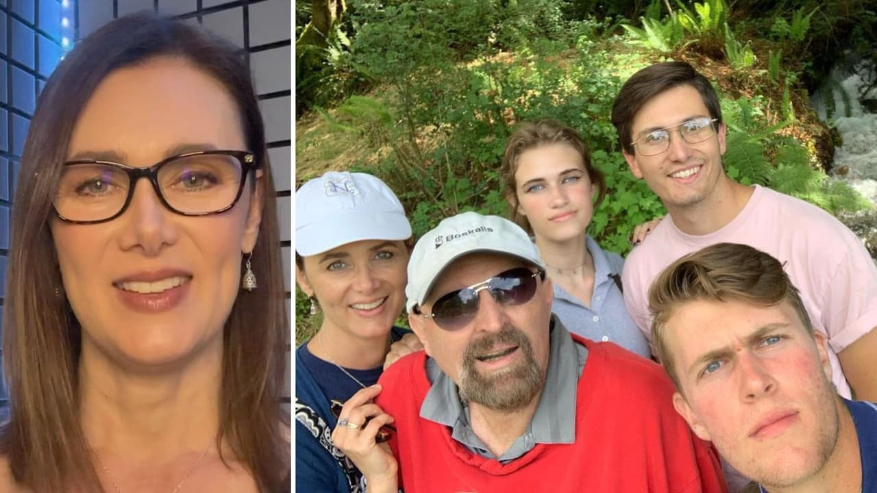 Nicky Mondellini con su esposo e hijos.