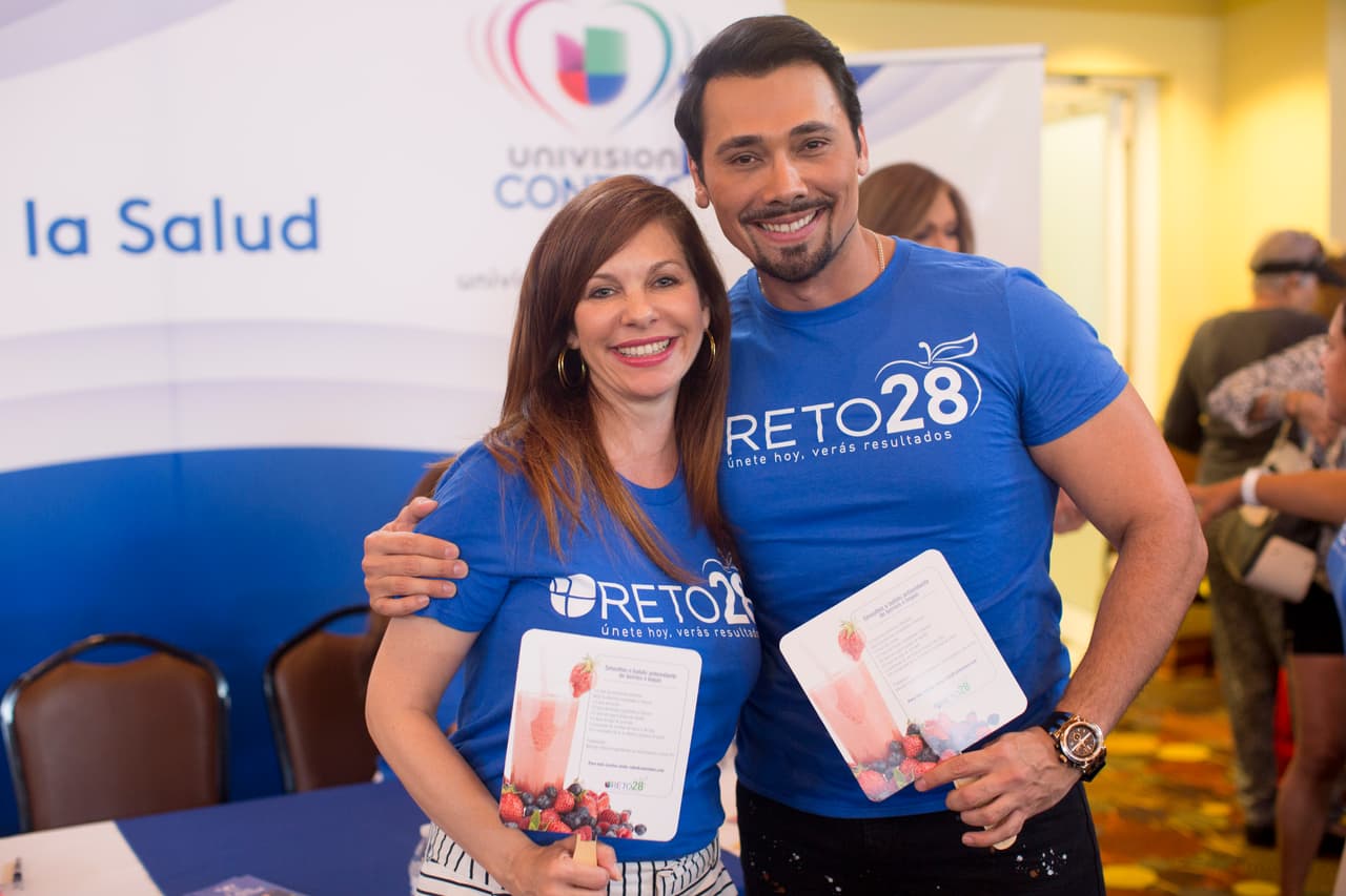 La nutricionista y el chef del Reto 28, Sabrina Hernandez-Cano y Hamlet García, también dijeron presente en la feria de salud.