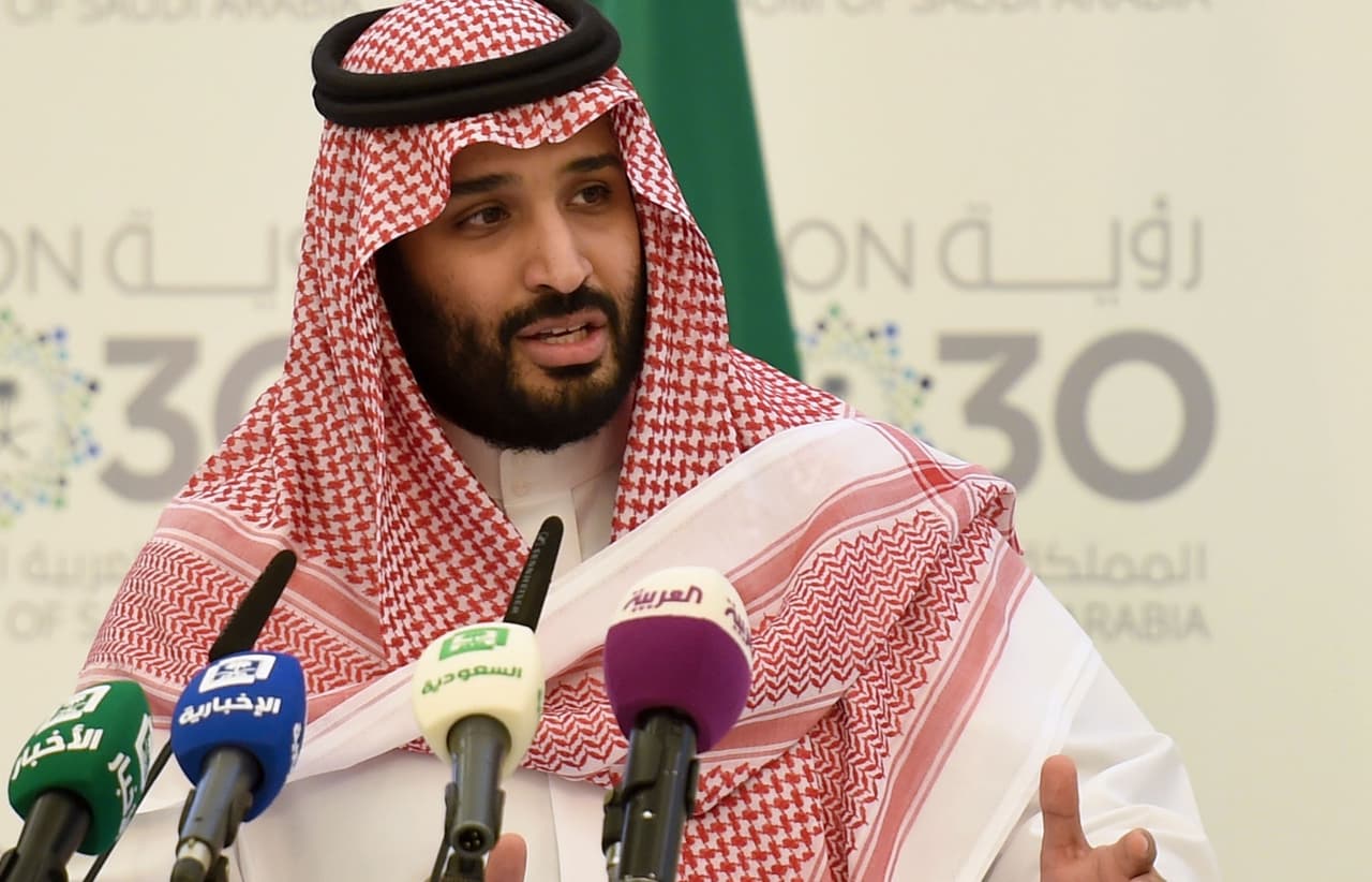 Saudi Defense Minister and Deputy Crown Prince Mohammed bin Salman answers questions during a press conference in Riyadh, on April 25, 2016. The key figure behind the unveiling of a vast plan to restructure the kingdom's oil-dependent economy, the son of King Salman has risen to among Saudi Arabia's most influential figures since being named second-in-line to the throne in 2015. Salman announced his economic reform plan known as "Vision 2030". / AFP / FAYEZ NURELDINE (Photo credit should read FAYEZ NURELDINE/AFP/Getty Images)