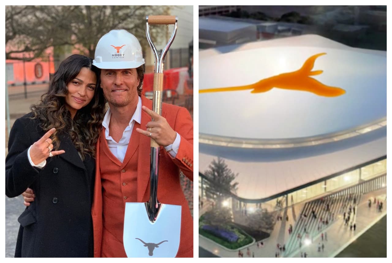 Actor Matthew McConaughey celebra el inicio del Moody Center Arena