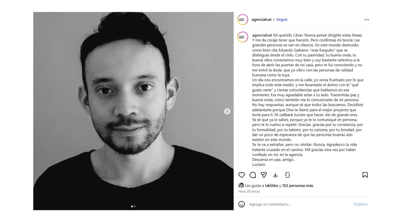 Así se informó la muerte de César Hurtado.