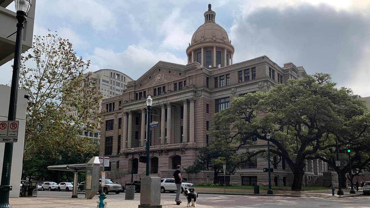 El panorama que se observa es el de algunas personas que salen a pasear a sus mascotas en lugar de quienes acuden a trabajar o realizar algún tramite en las cortes localizadas en el centro de Houston.