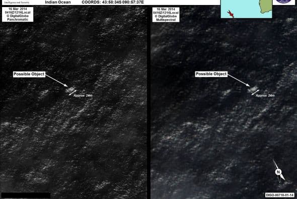 Uno de los objetos detectados por satélite tiene 24 metros (casi 80 pies) de largo y otro, cinco metros (15 pies).