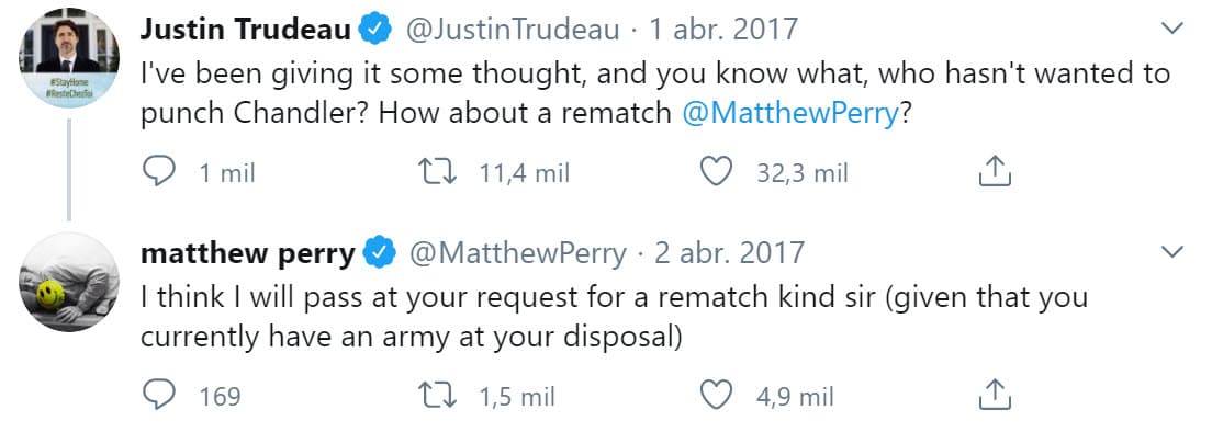 Perry contestó: "Creo que aprobaré su solicitud para una revancha, señor (dado que actualmente tiene un ejército a su disposición)", se lee en la red social.
<br>