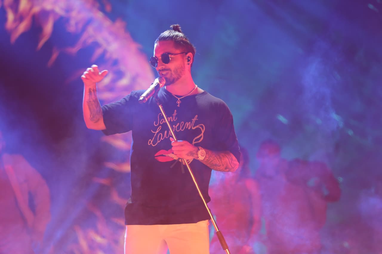 El cantante colombiano se mantuvo de buen ánimo durante los ensayos en Miami.