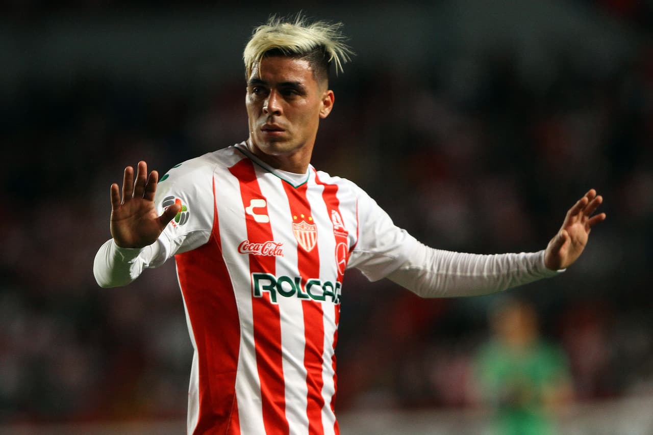 Aguascalientes, Aguascalientes, 9 de febrero de 2019. Brian Fernández, durante el juego de la jornada 6 del torneo Clausura 2019 de la Liga Bancomer MX, entre los Rayos del Necaxa y las Chivas Rayadas del Guadalajara, celebrado en el estadio Victoria. Foto: Imago7/German Treviño