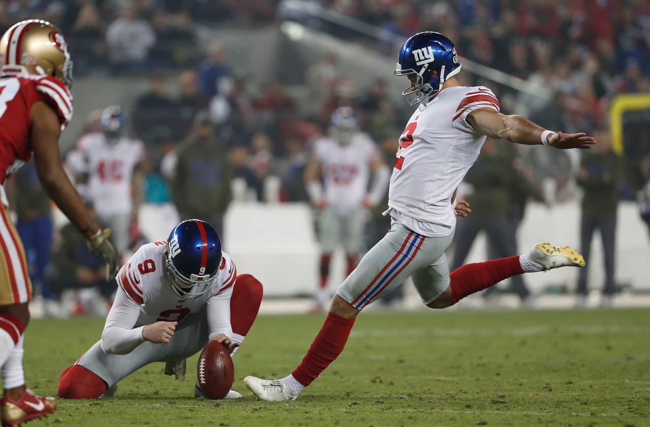 Aldrick Rosas conectó dos goles de campo para los Giants, uno de 20 yardas en la primera mitad, y otro de 31 en el tercer cuarto.