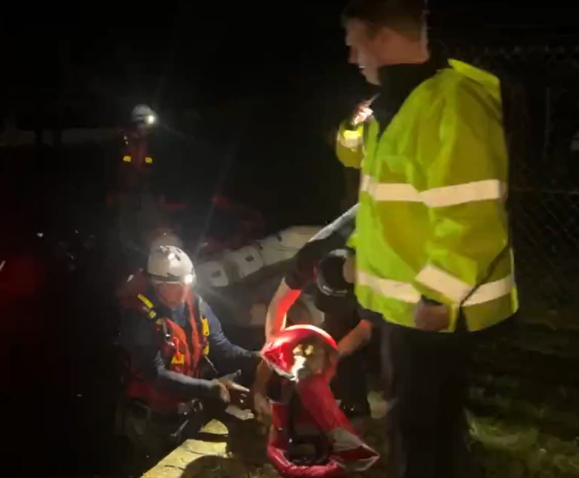 <b>Cuatro personas y su perrito</b> habían quedado varados cerca de Hillsborough Avenue.