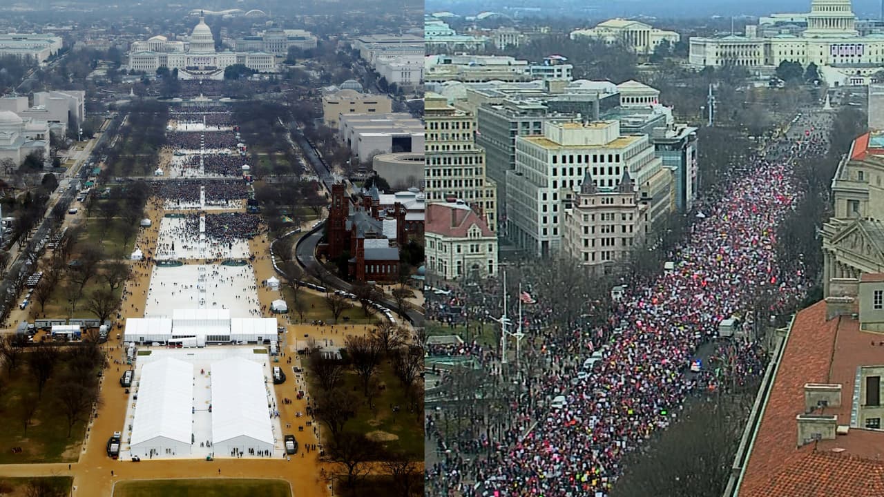 Las mujeres y Obama congregan a más personas en Washington que Trump (aunque él lo niegue)