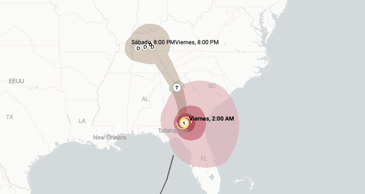 Tracker de Helene de Univision.