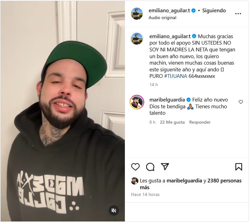 Emiliano Aguilar mandó un mensaje de Fin de Año.