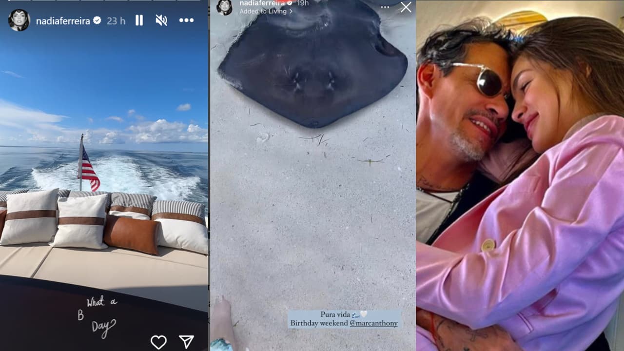 Nadia Ferreira le festejó a Marc Anthony su cumpleaños con un paseo en yate.