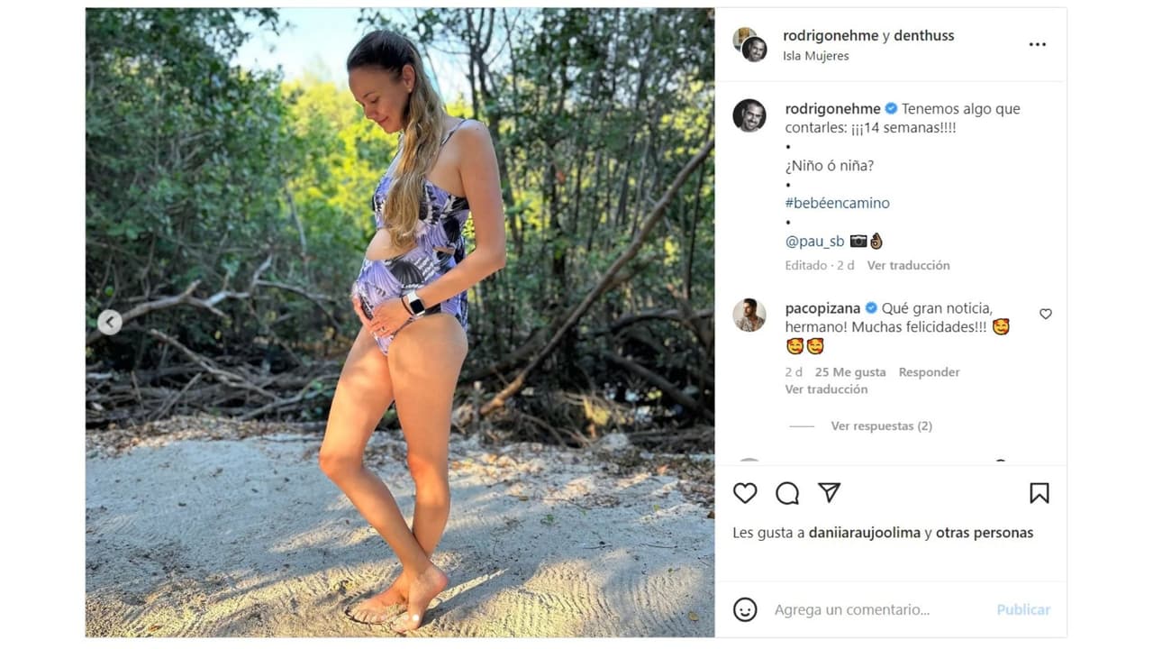 Esposa de Rodrigo Nehme presume su 'baby bump'.
