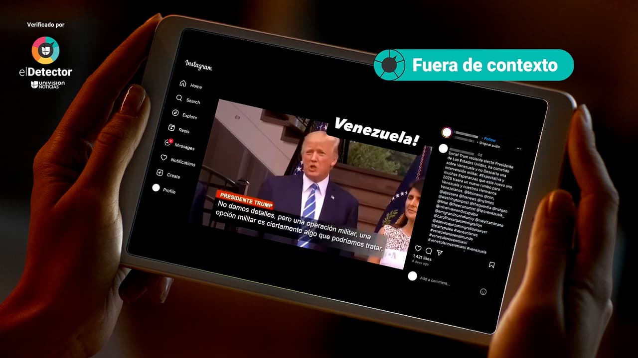 Ese video en el que Trump habla de “una opción militar” para Venezuela está fuera de contexto: NO lo dijo como presidente electo en 2024
