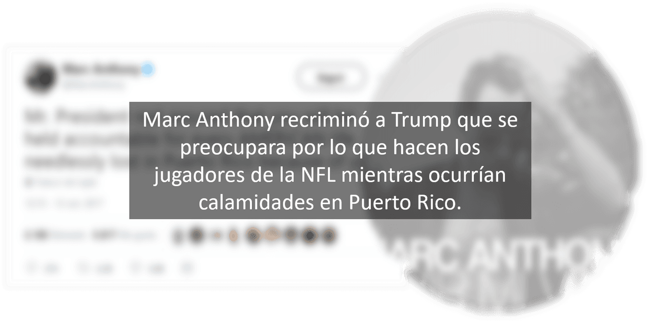Los mensajes de Marc Anthony y Donald Trump en Twitter.