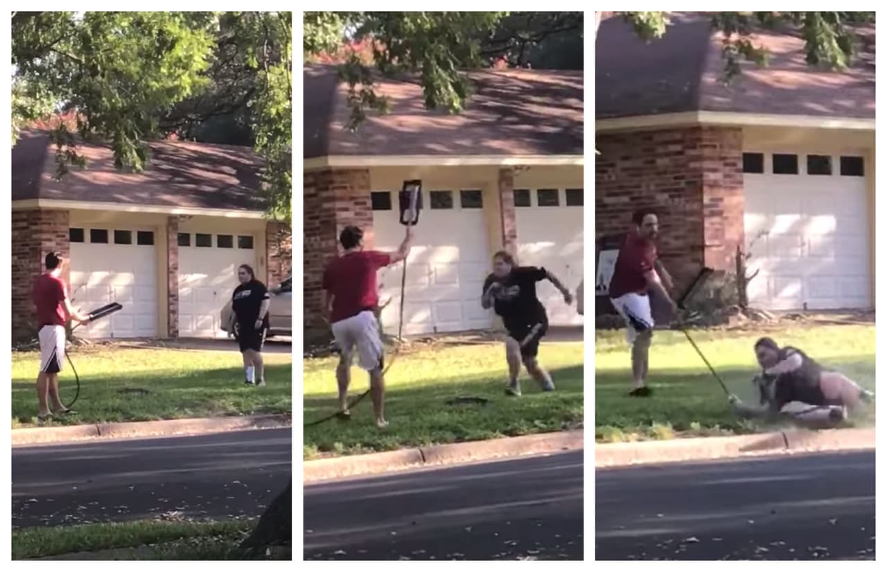 Reclama por un letrero político en una casa y la respuesta de un vecino se vuelve viral; todo quedó en video