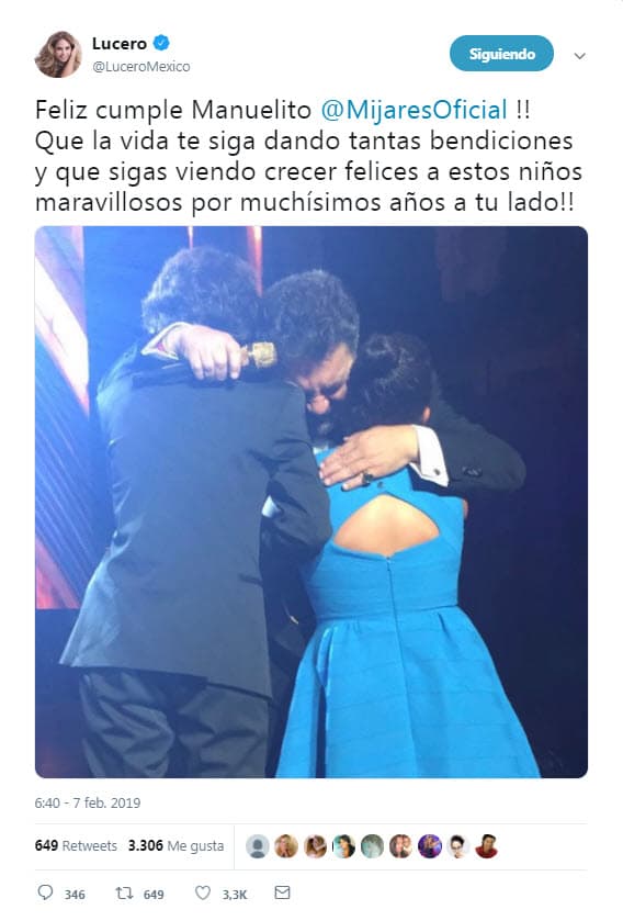Fue con esta emotiva fotografía de sus hijos que Lucero lo felicitó por su cumpleaños el año pasado.