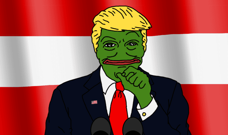 El meme de la rana Pepe caracterizada como Donald Trump