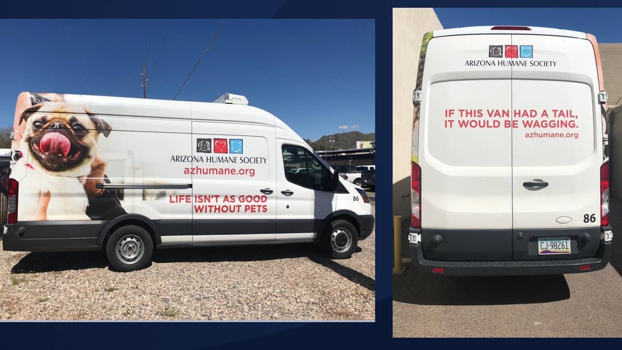 Policía busca al sospechoso de robo del vehículo de transporte de la Sociedad Protectora de Animales de Arizona 