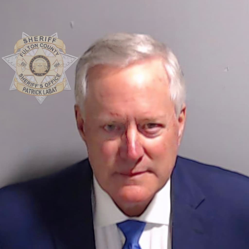<b>Mark Meadows</b>. El último jefe de gabinete de la Casa Blanca de Trump aceptó una fianza de $100,000. Enfrenta dos cargos.