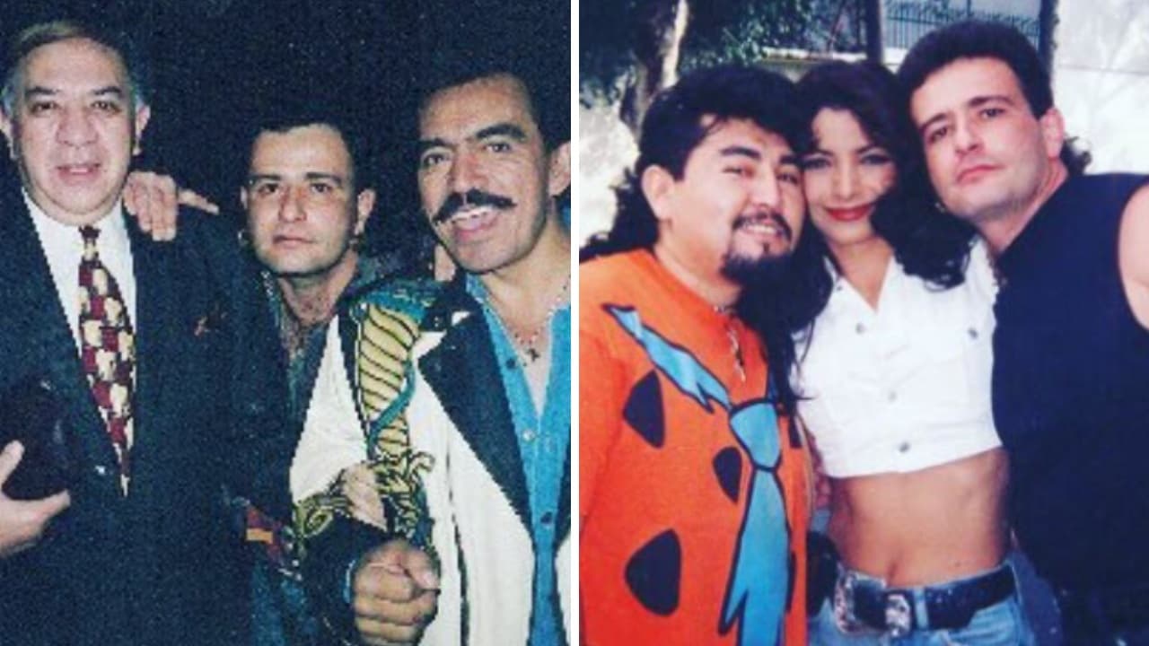 El productor Emilio Larrosa, Carlos Miguel y Joan Sebastian; 'El Koreano', Pilar Montenegro y Carlos Miguel.