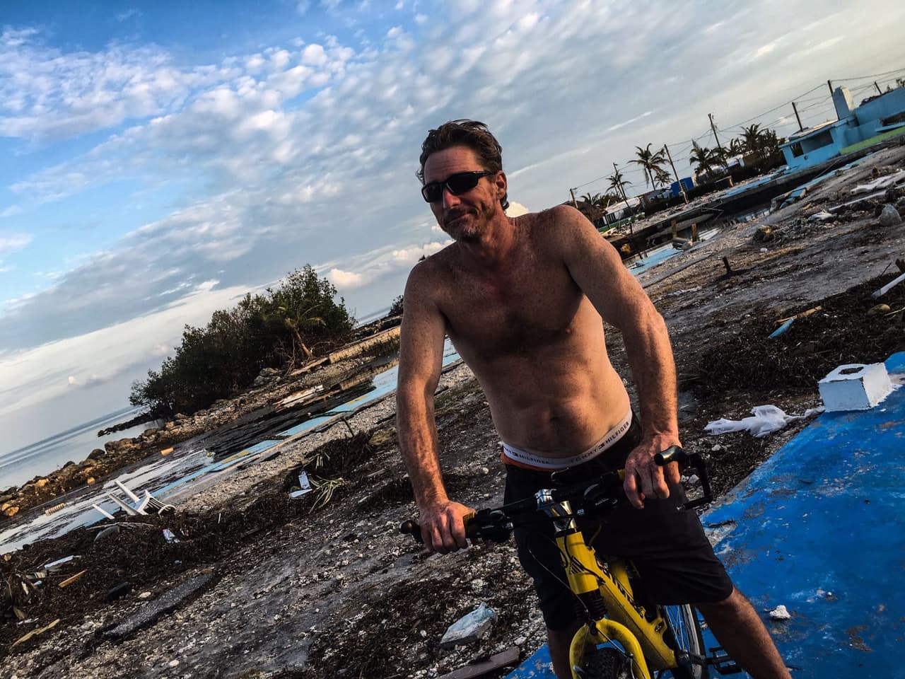 Billy Queen, 48. His grandfather owned this trailer that once stood where this photo was taken in Plantation Key. It was blown away by Hurricane irma on Sunday. He is hoping that the Federal Emergecny Management Agency (FEMA) will come to his aid. He is a carpenter and says that the trailer park residents are working class folk.