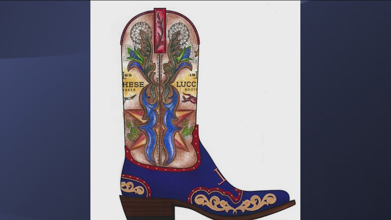 Anuncian a la ganadora del diseño de las botas de Big Tex para la Feria de Texas 2026