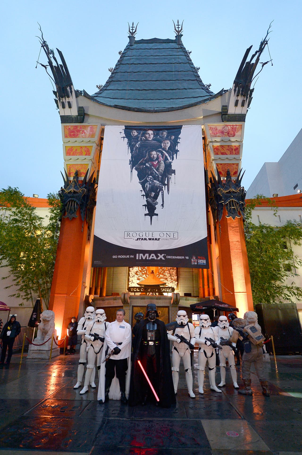 HOLLYWOOD, CA - DECEMBER 15: Opening Night Celebrations of Walt Disney Pictures and Lucasfilm's "Rogue One: A Star Wars Story" at The TCL Chinese Theatre on December 15, 2016 in Hollywood, California. (Photo by Kevork Djansezian/Getty Images)