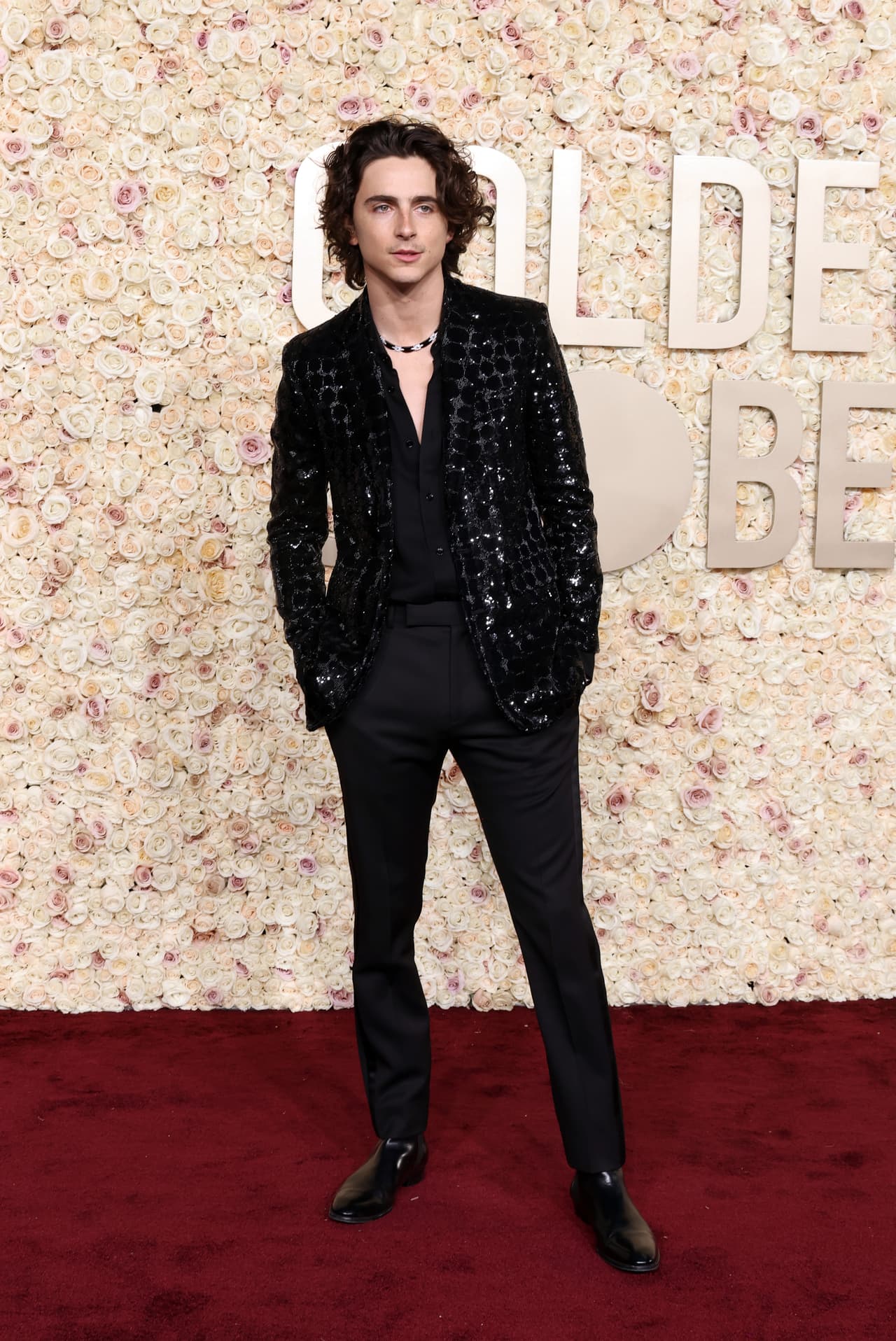 Timothée Chalamet en los Golden Globes 2024.