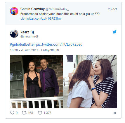 Tras esa publicación, 
<a href="https://www.univision.com/noticias/trending/ya-no-hace-falta-que-vayas-al-baile-de-fin-de-curso-con-un-galan-la-foto-viral-que-muestra-que-muchas-eligen-ir-con-su-novia">cientos de jóvenes de todo el país compartieron imágenes similares</a>. Una primera, preparándose para acudir a la fiesta anual del colegio al lado de cualquier galán, seguida de la foto de un beso con su novia actual.