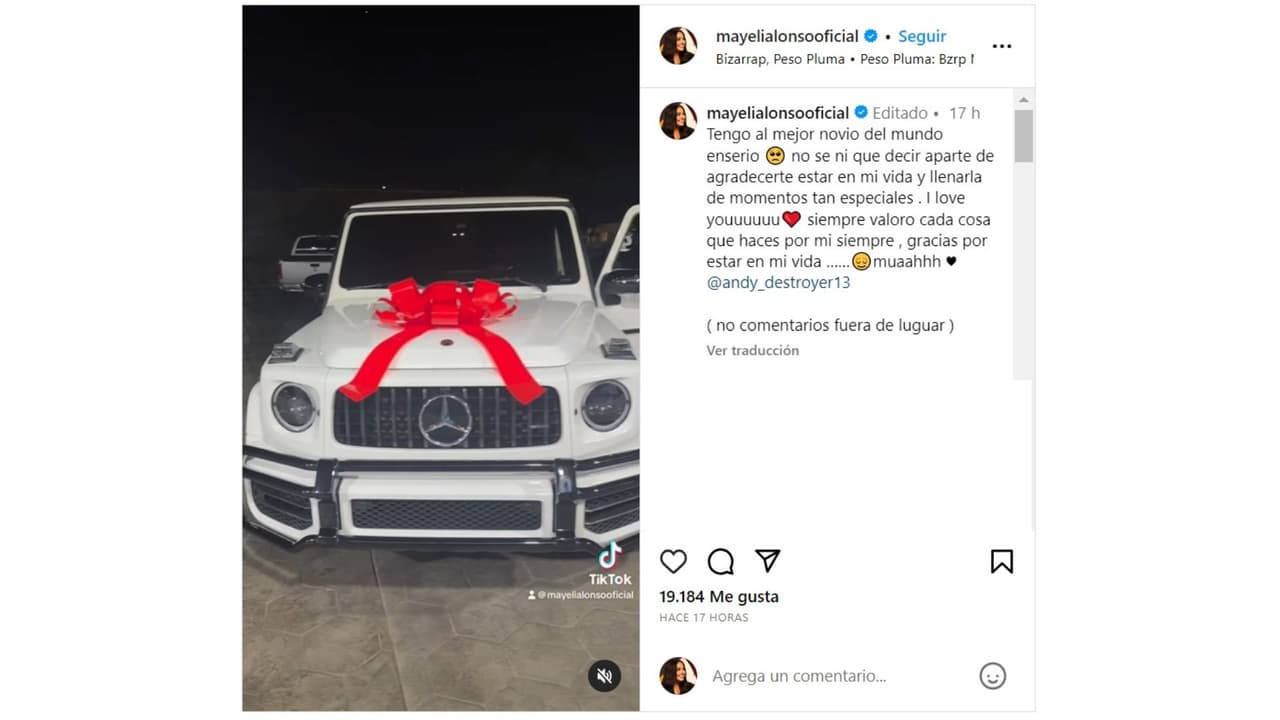 Mayeli Alonso presumió el regalo de Andy Ruiz Jr.