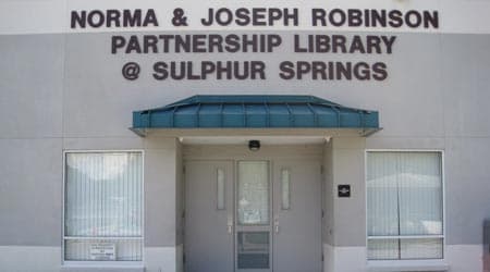<b>Norma and Joseph Robinson Partnership Library </b>ofrece computadoras, libros y DVD, y programación cultural para la comunidad de Sulphur Springs.
<br>
<br>La 
<a href="https://www.facebook.com/NormaandJosephRobinsonPartnershipLibrary/" target="_blank">biblioteca</a> comenzó a construirse en 2009 y las puertas se abrieron al público en febrero de 2010. Recibió su nombre en honor a Norma y Joseph Robinson quienes, al jubilarse en el área de Sulphur Springs en 1997, se convirtieron en miembros activos de numerosos grupos comunitarios y defensores devotos de Sulphur Springs. 
<br>
<br>Está ubicada en el 8412 de la calle 13. Su teléfono es el 813-273-3652.
<br>