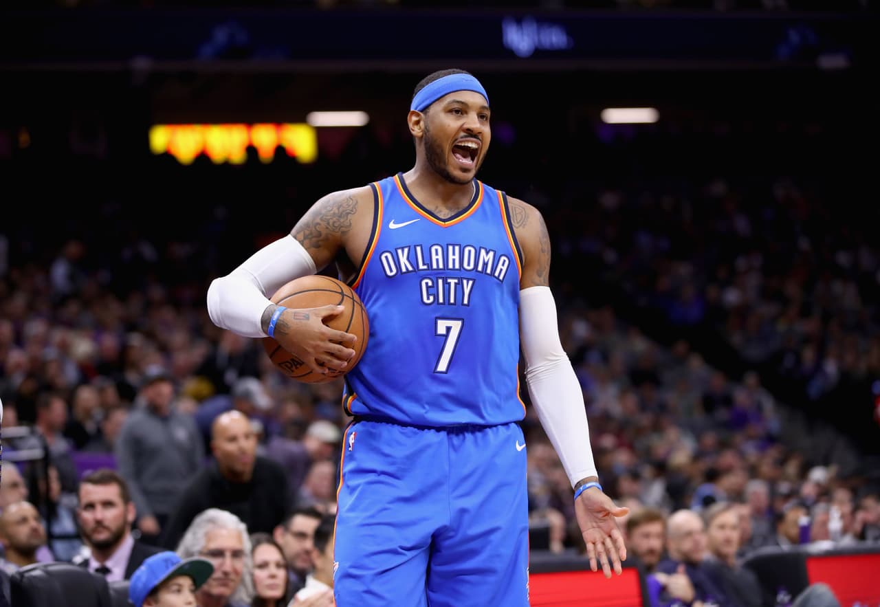 7: De padre puertorriqueño, a Carmelo Anthony se le pagaron 32,5 millones de dólares en 2017, con lo que es el basquetbolista de origen latino mejor pagado de NBA.
