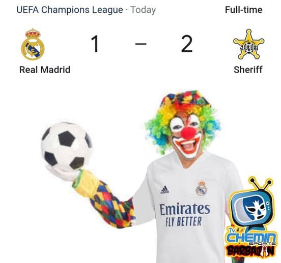 Los memes salen de su cueva luego de que el Real Madrid perdiera 1-2 en casa frente a un humilde Sheriff Tiraspol.