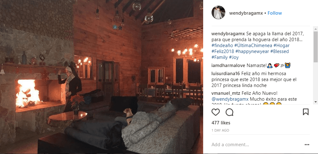 Con esta linda fotografía, Wendy Braga apagó la llama del 2017.
<br>