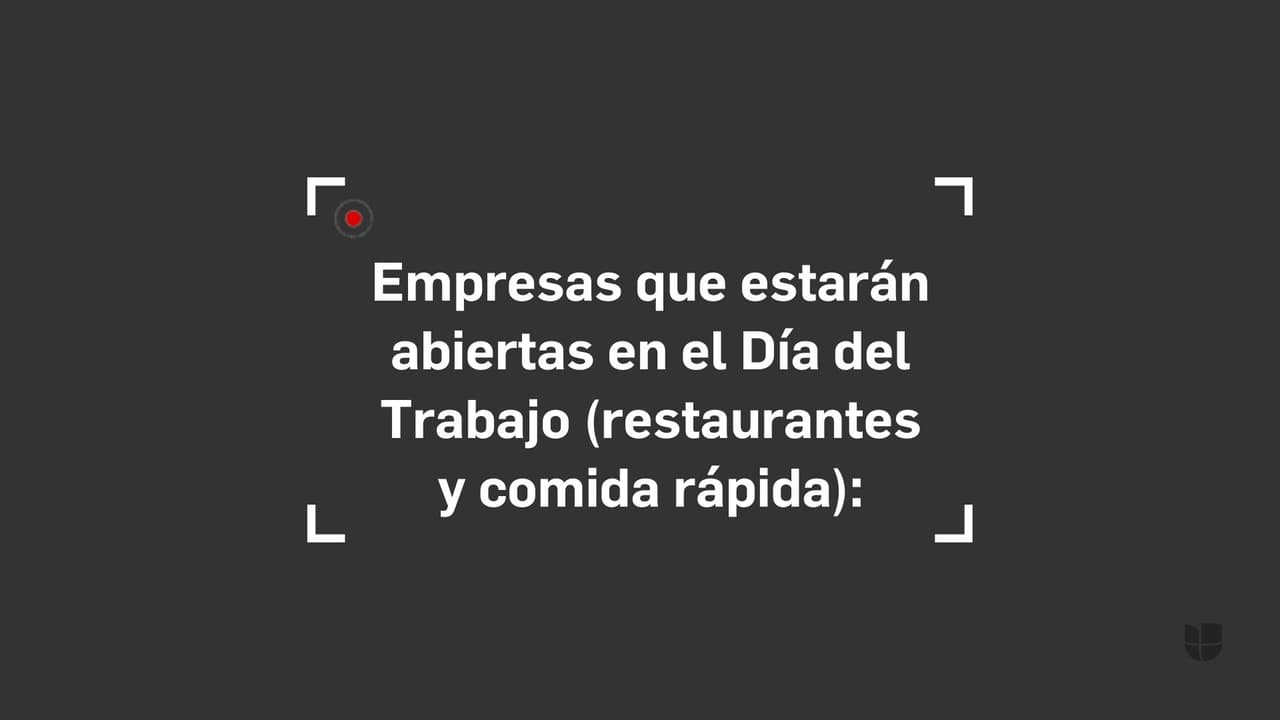 <b>Empresas que estarán abiertas en el Día del Trabajo (restaurantes y comida rápida).</b>