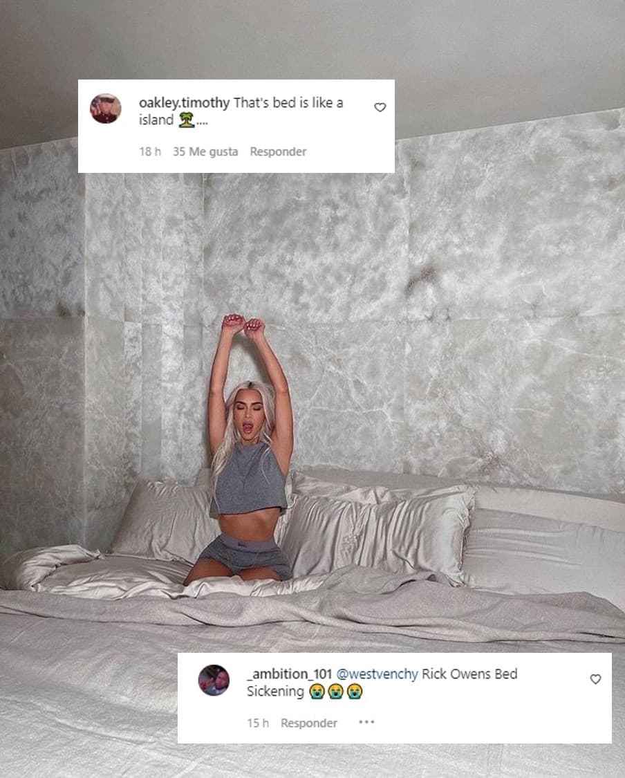De inmediato, internautas no dudaron en dejar comentarios al pie del posteo, en los que señalaron que su cama “es como una isla” y “Nada como despertar siendo una Kardashian”.