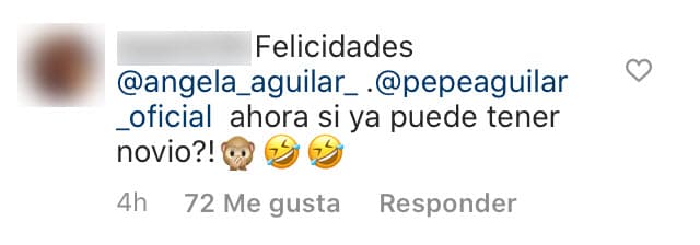 <b><a href="https://www.univision.com/shows/el-break-de-las-7/a-16-anos-ya-te-han-roto-el-corazon-la-sorprendente-revelacion-de-angela-aguilar-a-ale-espinoza-sobre-el-amor-video" target="_blank">"¿Ahora sí ya puede tener novio?"</a></b>, preguntó un fan.
<br>