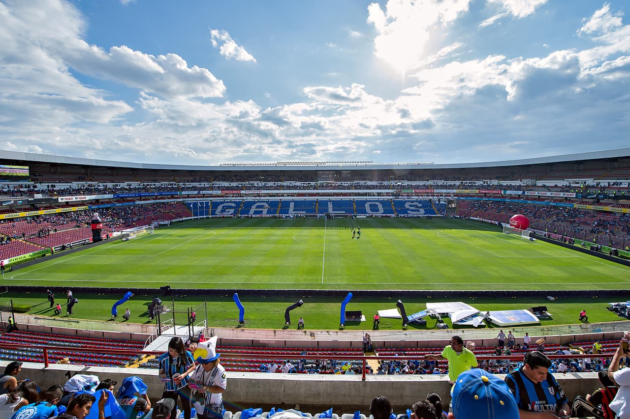 Una espléndida toma panorámica del Estadio Corregidora listo para albergar la Final en 2015.