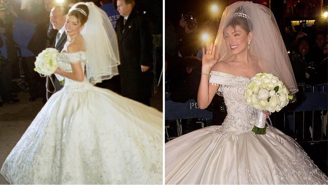 Thalía quería que el velo de su vestido de novia midiera 70 metros, pero fue de 20: ¿por qué?