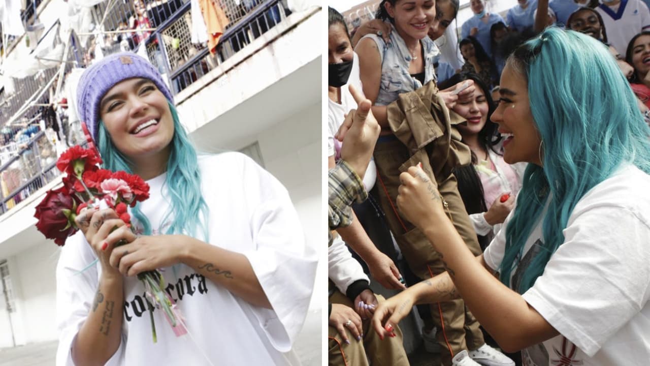 VIDEO: Karol G comparte con 1,500 mujeres encarcaladas en Bogotá y cantó a la población de la prisión 