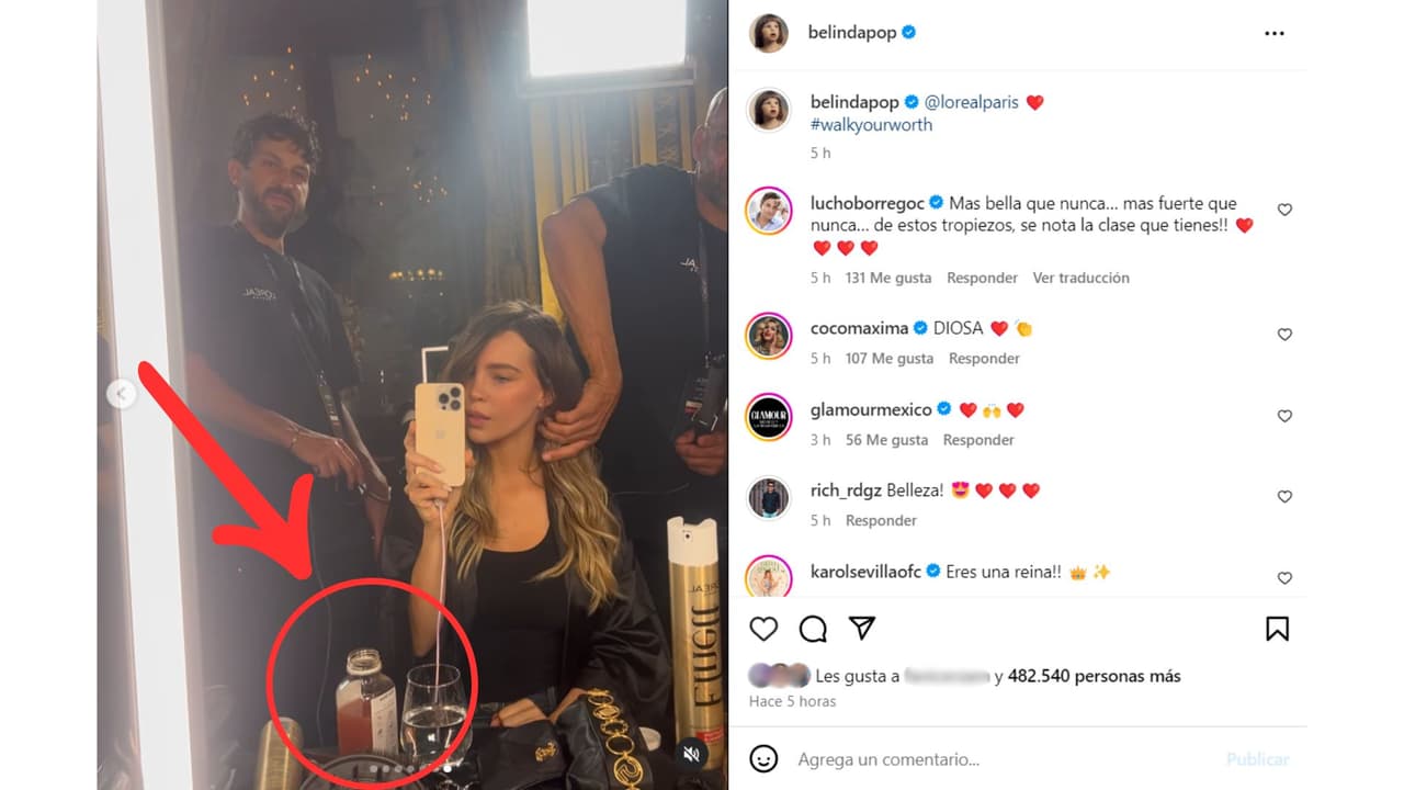 Así se dejó ver Belinda con su caldo de huesos.