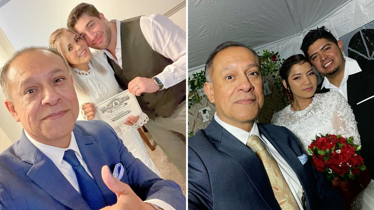 <b>Con más de 7,400 bodas a su nombre</b>, Mendoza tiene una misión clara: 
<b>“Este es un privilegio, no un trabajo”</b>. Y aunque las estadísticas muestran una disminución de bodas en algunos lugares, 
<b>Mendoza asegura que el matrimonio no está en peligro</b>. En Texas, donde es uno de los estados con más matrimonios en los Estados Unidos, la demanda por sus servicios sigue siendo alta, y
<b> su compromiso por mantener viva la llama del amor es más fuerte que nunca.</b>