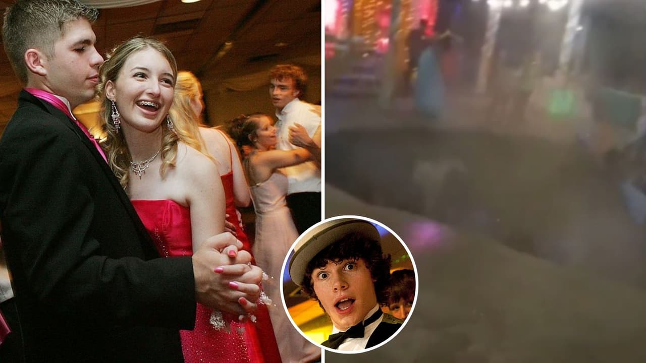 Pista de baile colapsa en plena fiesta de graduación y el impactante momento se hizo viral